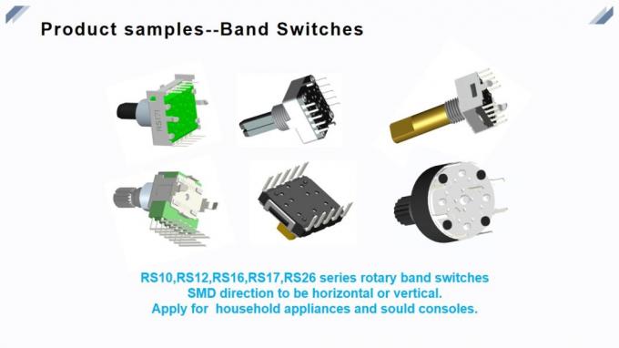 RS1010 tipo horizontal interruptor da faixa, interruptor rotativo para produtos audio, aparelhos eletrodomésticos